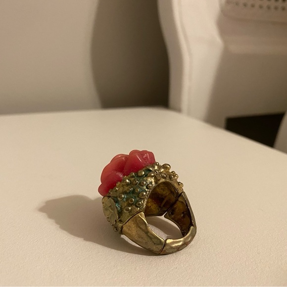 Gold and Pink rose ring - Picture 4 of 4